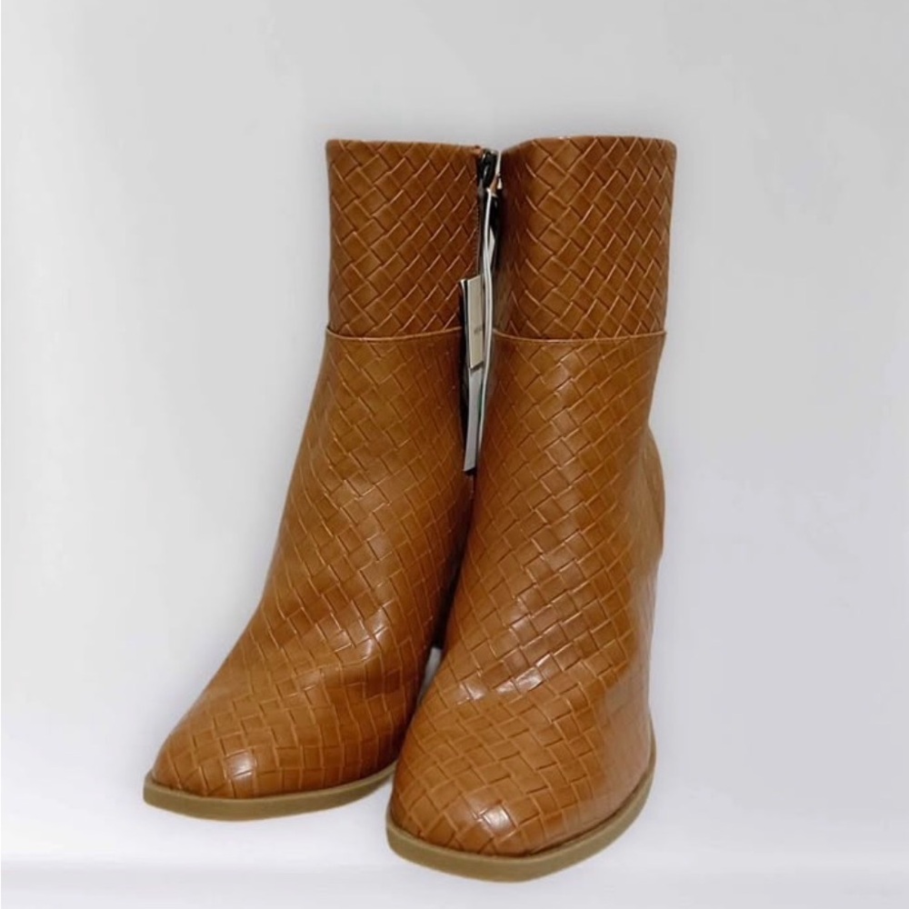 Target Tan Woven Ankle Booties